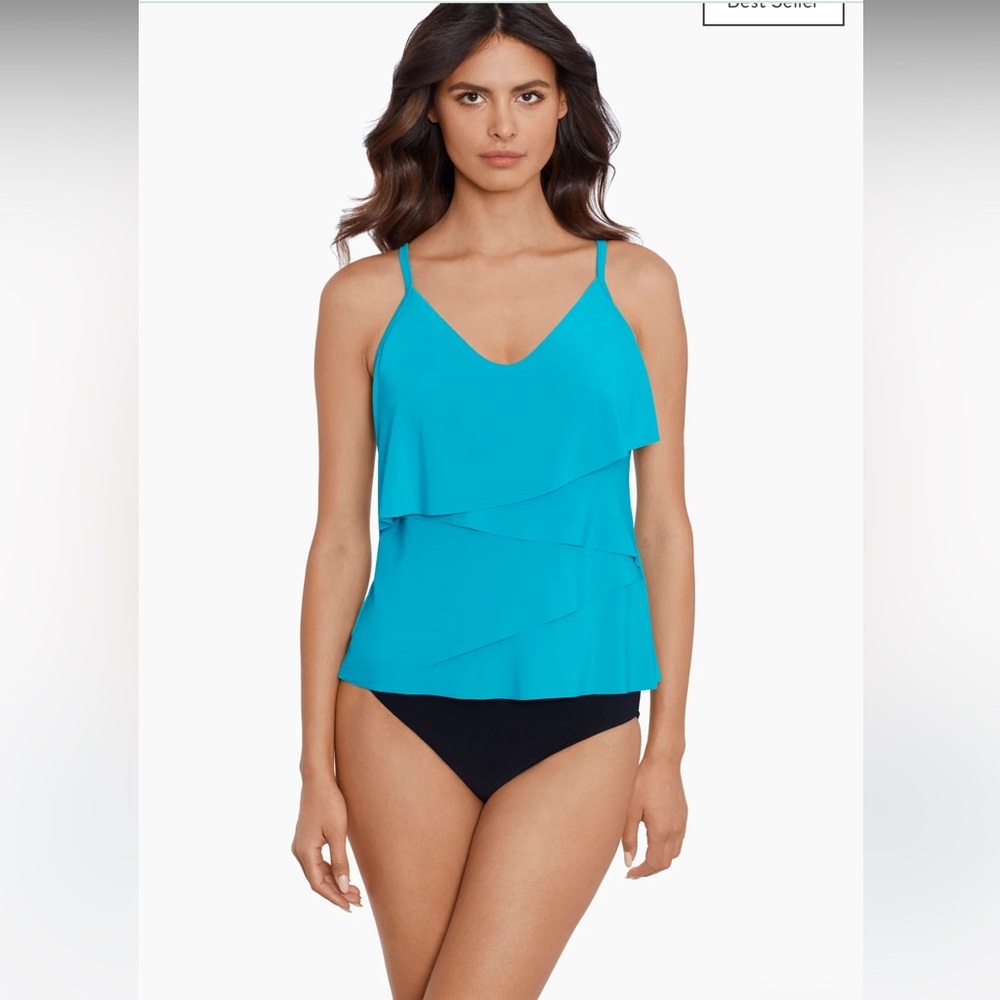 Magicsuit Chloe Tankini Top in Turquoise, Size 12
